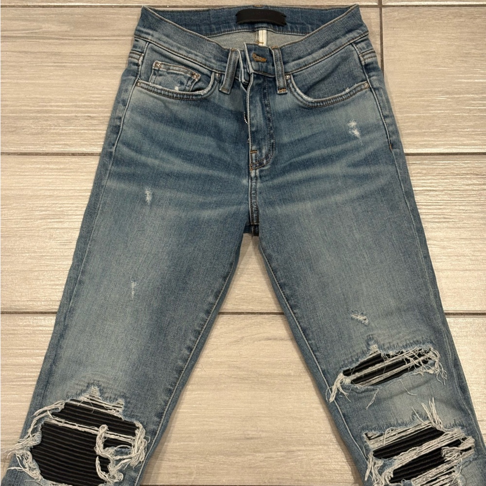 AMIRI Blue Relaxed Distressed Jeans